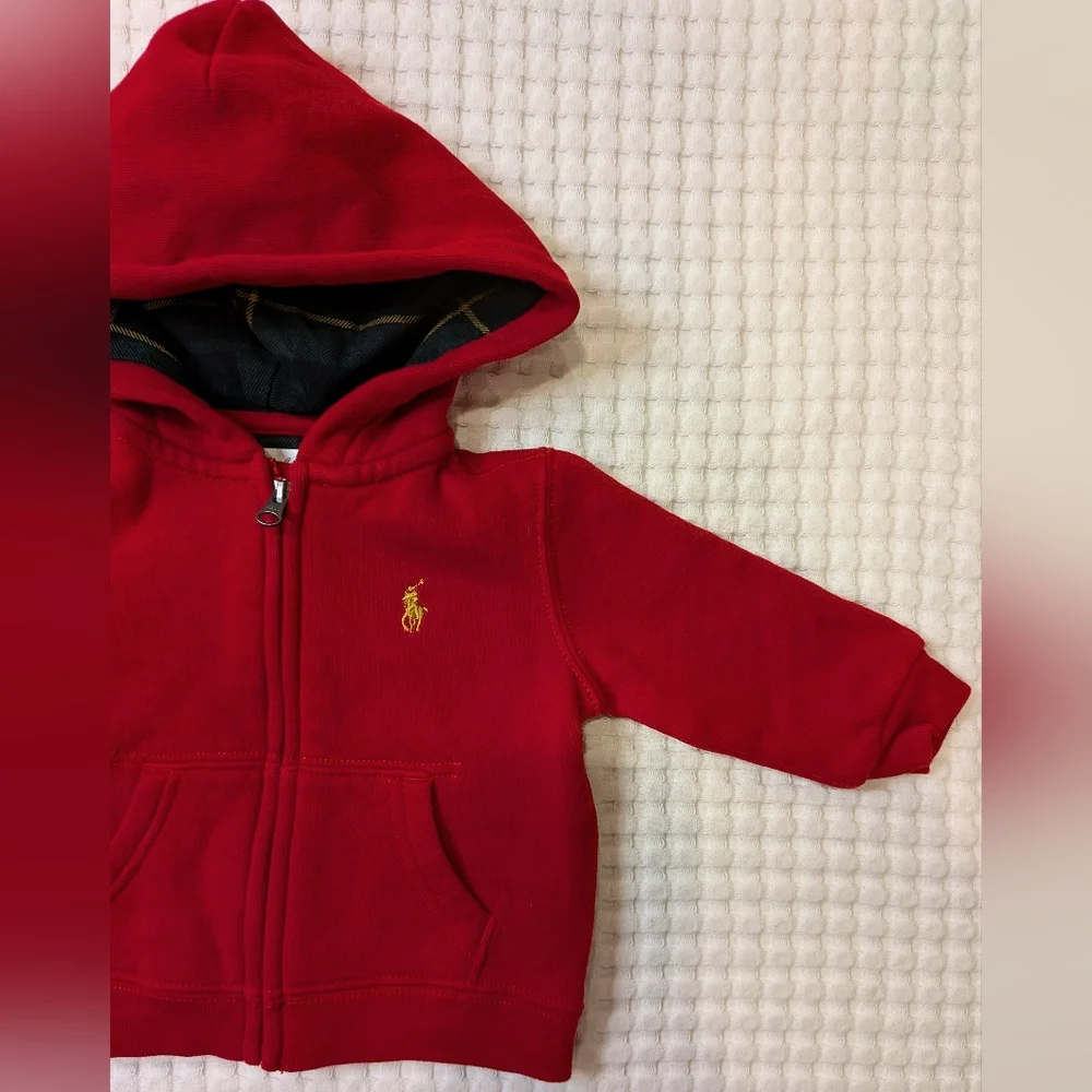 Ralph Lauren Fleece Hoodie Jogger Pants Set Baby Boy Size 6M Preppy Holiday